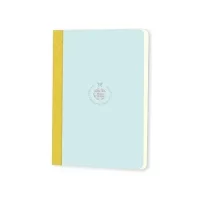 flexbook Smartbook 13 x 21 Ruled Notebook | Light Blue/Green Eco Paper Cover | Medium Size Note book | 70gsm Fabriano Ivory Paper | 160 Ruled Pages with Yellow Linen Spine…