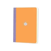 flexbook Smartbook 13 x 21 Ruled Notebook | Orange Eco Paper Cover | Medium Size Note book | 70gsm Fabriano Ivory Paper | 160 Ruled Pages with Purple Linen Spine…