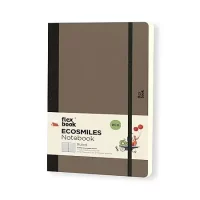 Flexbook Ecosmiles 13 X 21cm Ecofriendly Ruled Notebook | Coffee Cover from Favini Crush ECO Paper from Natural Material | A5 Size Note Book | 100gsm Eco Citrus Paper | 192 Ruled Pages | Black Elastic Closure…
