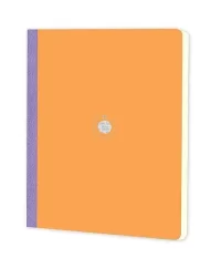 flexbook Smartbook 21 x 29 Ruled Notebook | Orange Eco Paper Cover | A4 Size Note book | 70gsm Fabriano Ivory Paper | 160 Ruled Pages with Purple Linen Spine…