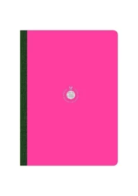 flexbook Smartbook 21 x 29 Ruled Notebook | Pink Eco Paper Cover | A4 Size Note book | 70gsm Fabriano Ivory Paper | 160 Ruled Pages with Green Linen Spine…