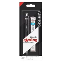 Rotring Tikky Black Barrel 0.50mm Mechanical Pencil, Spare Leads and Eraser