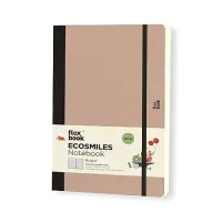Flexbook Ecosmiles 13 X 21cm Ecofriendly Ruled Notebook | Almond Cover from Favini Crush ECO Paper from Natural Material | A5 Size Note Book | 100gsm Eco Citrus Paper | 192 Ruled Pages | Black Elastic Closure…