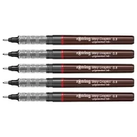 Rotring 0.8mm Line Thickness Tikky Graphic Fineliner with Black Pigmented Lightfast And Water Resistant Ink For Long Life Drawings, Sketching, Non-Refillable, 5 Pens of 0.8 mm Each