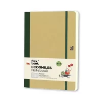 Flexbook Ecosmiles 13 X 21cm Ecofriendly Ruled Notebook | Olive Cover from Favini Crush ECO Paper from Natural Material | Medium Size Note Book | 100gsm Eco Citrus Paper | 192 Ruled Pages | Black Elastic Closure…