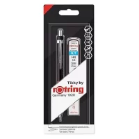 Rotring Tikky Black Barrel 0.70mm Mechanical Pencil, Spare Leads and Eraser