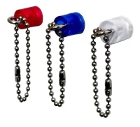 Laurel Power Cylinder Strong Magnet with Chain 14x25mm for Fridge Door Magnetic Map Screen Door Bulletin Notice White Board Attach Note Card Pen Scissors Keys to Filing Cabinet 3 Pieces Crystal Colours