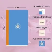 flexbook Smartbook 13 x 21 Ruled Notebook | Blue Eco Paper Cover | Medium Size Note book | 70gsm Fabriano Ivory Paper | 160 Ruled Pages with Orange Linen Spine…