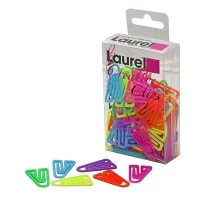 Laurel Box of Paper Clips 30 mm Polystyrene Plastic Assorted Neon Colours