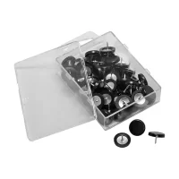 Laurel Box of Super Drawing Pins Diameter 14 mm Black