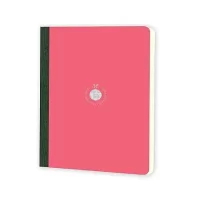 Flexbook Smartbook Series Pink Ruled Note book with Green Closure used for Travelling Offices Writing, 17x24cm Large Size 70gsm Ivory Paper, 160 Pages, Bookmark, Inner Paper Pocket