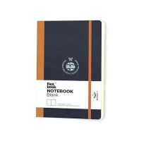 flexbook Flex Global 13 x 21 cms Blank Notebook with Orange Elastic Band | Black Fedrigoni Special Black Art Cover | Medium Size Note book | 85gsm Ivory Paper, 192 Pages…