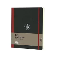 Flexbook Flex Global Series Open Date B5 (Minus) Size 17 x 24 cm 192 Pages Medium Ruled Single Line Notebook Organizer Planner with Elastic Band, Red - Black Cover, 85gsm Fabriano Ivory Paper