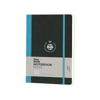Flexbook Notebook Series Black Ruled Note book with Turquoise Closure used for Travelling Offices Writing, 13x21cm Medium Size 85gsm Ivory Paper, 192 Pages, Bookmark, Inner Paper Pocket