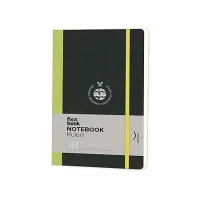 flexbook Notebook Series Black Ruled Note book with Light Green Closure used for Travelling Offices Writing, 13x21cm Medium Size 85gsm Ivory Paper, 192 Pages, Bookmark, Inner Paper Pocket, (21.00014)