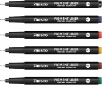 Aristo 0.05, 0.1, 0.2, 0.3, 0.5, 0.8mm Pigment Liner, Quick Drying, Light & Water-Resistant Highly Pigmented Black Ink, Ideal for Technical Drawing Sketching Illustration Outline Handwriting Pen