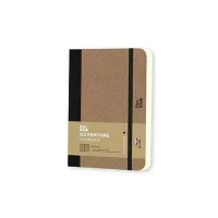 flexbook Adventure Series 9 x 14 cms – A6 (Minus) Pocket Size 192 Ruled Line Pages Notebook | 85gsm Fabriano Ivory Paper | Camel Textured Leatherette Brown Cover | Elastic Band Closure