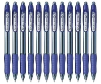 Scrikss Blue Ink Ball Point Pen | Click Mechanism | 12 Blue Barrel Ballpens |Proxi Series