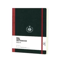 Flexbook Notebook Series Black Blank Note book with Red Closure used for Travelling Offices Writing, 17x24cm Large Size 85gsm Ivory Paper, 192 Pages, Bookmark, Inner Paper Pocket