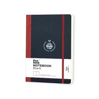 flexbook Flex Global 13 x 21 cms Blank Notebook with Red Elastic Band | Black Fedrigoni Special Black Art Cover | Medium Size Note book | 85gsm Ivory Paper, 192 Pages…