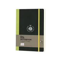Flexbook Flex Global Series Open Date A5 (Minus) Size 13 x 21 cm 192 Pages Medium Ruled Single Line Notebook Organizer Planner with Elastic Band, Light Green – Black Cover, 85gsm Fabriano Ivory Paper