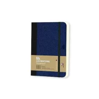 flexbook Adventure Series 9 x 14 cms - A6 (Minus) Pocket Size 192 Ruled Line Pages Notebook | 85gsm Fabriano Ivory Paper | Royal Blue Textured Leatherette Cover | Elastic Band Closure