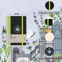 flexbook Notebook Series Black Ruled Note book with Light Green Closure used for Travelling Offices Writing, 9x14cm Pocket Size 85gsm Ivory Paper, 192 Pages, Bookmark, Inner Paper Pocket, (21.00017)