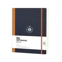 flexbook Flex Global 17 x 24 cms Blank Notebook with Orange Elastic Band | Black Fedrigoni Special Black Art Cover | Large Size Note book | 85gsm Ivory Paper, 192 Pages…