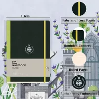 flexbook Notebook Series Black Ruled Note book with Light Green Closure used for Travelling Offices Writing, 13x21cm Medium Size 85gsm Ivory Paper, 192 Pages, Bookmark, Inner Paper Pocket, (21.00014)