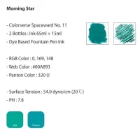Colorverse Morning Star | Turquoise | Fountain Pen Ink | 5ml | Dye Based Ink | Pipette Included | Mini Collection | Spaceward Series