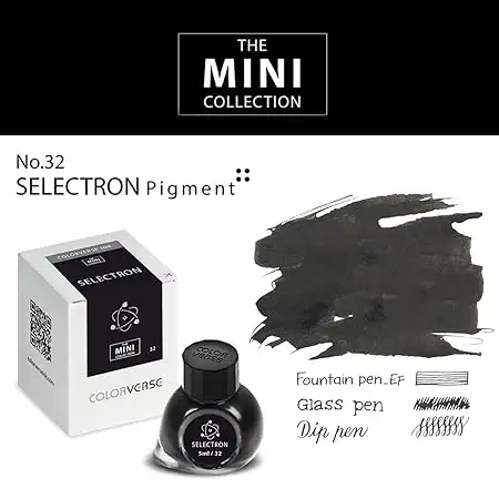 Colorverse Selectron _ Black _ Fountain Pen Ink _ 5ml _ Dye Based Ink _ Pipette Included _ Mini Collection _ Multiverse Series (3)