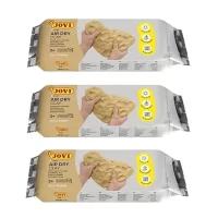 Jovi European Air-Dry Modeling Ochre Clay 3 Packets - Each Pack of 250 Grams for Sculpting Pottery Art & Craft Handicraft Educational Purpose Fine Motor Skills