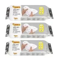 Jovi European Air-Dry Modeling White Clay 3 Packets - Each Pack of 500 Grams for Sculpting Pottery Art & Craft Handicraft Educational Purpose Fine Motor Skills