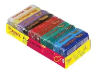 Jovi Plastilina Yellow Lilac White Red Black Light &..... Dark Green Light & Dark Blue Brown Non-Drying Reusable Modelling Clay 10 Bars 50g Each Fine Motor Skills Moulding Pottery Sculpting Project Work
