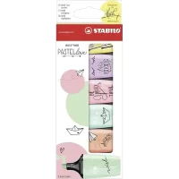 STABILO BOSS Mini Pastel love Surligneurs Chisel Point Highlighter - Wallet of 6 Assorted Colours