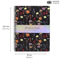 Pukka Bloom A4 Jotta NoteBook with Round Corners, Black Floral Cover [Unknown Binding]
