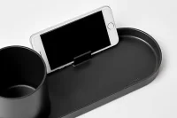 Litem Holder Tray – a Multifunctional Holder Tray for Your Desk, Bed, and Living Room Table Keeping Keys, Pencil, Sunglasses, Wallet, and Cell Phone. (11.3Wx4.1Dx3.7H(Holder Tray), Dark Grey)