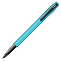 Scrikss Carnival 0.7mm Roller Ball Point Pen - Matte Neon Blue SS Barrel & Cap, Layered With Epoxy Paint, SS Clip With Glossy Black Lacquer, ABS Black Grip For Writing Gift Adults Office Use