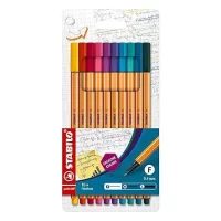 STABILO point 88 - Fineliner - Wallet of 10 (Assorted Colours)