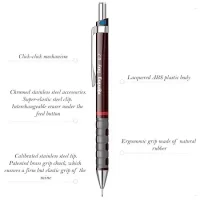Rotring – Pencil Tikky II – Burgundy Mechanical Pencil – Use 0.7 MM Leads