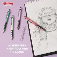 Rotring Tikky Pastel 0.5mm Mechanical Lead Pencil | Light Weight Clutch Pencil | Tea Rose Body | Eraser Included…