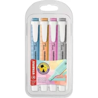 STABILO Swing Cool Highlighter Set, Set of 4, Fluorescent/Pastel
