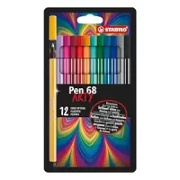 Premium Felt Tip Pen - STABILO Pen 68 ARTY Wallet of 12 assorted colours (6812-1-20)