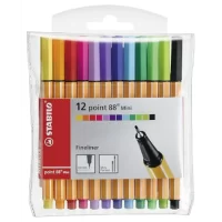 STABILO Point 88 Mini - Fineliner - Wallet of 12 (Assorted Colours)