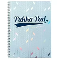 Pukka Pad A4 Size Light Blue Glee Series Jotta Notepad Notebook Diary Ruled with Margin, 200 pages, Micro Perforated, 80gsm, Spiral Silver Twin Wire, Card Cover, 4 Hole Punched (3009-GLE)