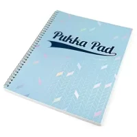 Pukka Pad A4 Size Light Blue Glee Series Jotta Notepad Notebook Diary Ruled with Margin, 200 pages, Micro Perforated, 80gsm, Spiral Silver Twin Wire, Card Cover, 4 Hole Punched (3009-GLE)