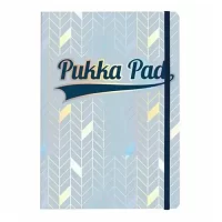 Pukka Pad A5 Size, Light Blue Journal Notebooks, Diary Ruled, 96 Pages, 80gsm, Perfect Bound, Card Covers, Elastic Closure to Protect your Pages