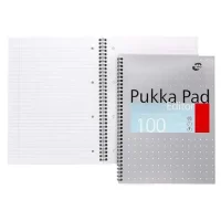 Pukka Pad Notebook Wirebound Editor 80Gsm Ruled and Margin 4 Hole 100 Pages A4 Ref Em003 Pack of 3 – [Office Product]
