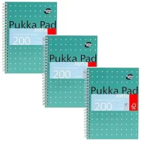 Pukka Pad Notebook Wirebound Jotta 80Gsm Ruled 200 Pages A5 Ref Jm021 Pack of 3, Green (507850)