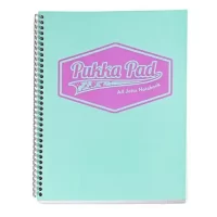 Pukka Pad A4 Size Pastel Mint Single Line Jotta Notebook Diary Ruled 200 pages, with Margin & 4 Hole Punched, Micro Perforated, 80gsm, Silver Twin Wire, Card Covers [Office Product]